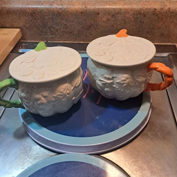 NIB- HARVEST ADORABLE Set of (2) 16-oz Flip Lids & Sip Mugs - Picture 1 of 6